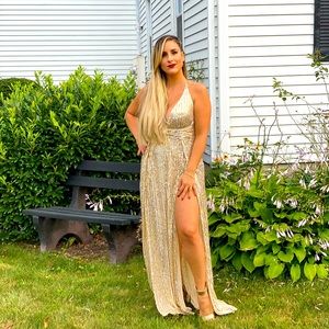 sexy gold dress Garota store Miami